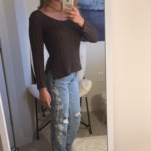 Petite J Jill Knit Brown Sweater